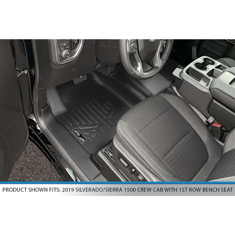 Load image into Gallery viewer, SMARTLINER Custom Fit Floor Liners For 2019-2024 GMC Sierra 1500 Double Cab with Carpet Flooring and 1st Row Bench Seat and OTH Coverage (without 2nd Row Under Seat Storage)
