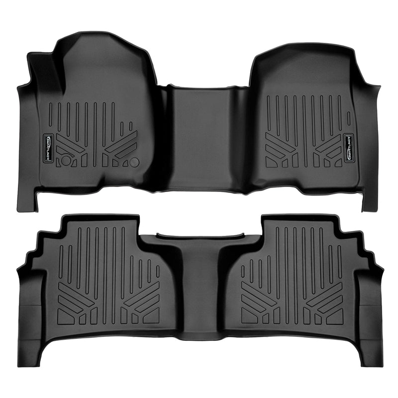 Load image into Gallery viewer, SMARTLINER Custom Fit Floor Liners For 2019-2024 Chevrolet Silverado 1500 Double Cab with Carpet Flooring and 1st Row Bench Seat and OTH Coverage (with 2nd Row Under Seat Storage)
