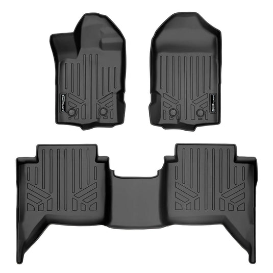 SmartCoverage™ Custom Fit Floor Liners For 2019-2023 Ford Ranger SuperCrew Cab (Carpet Flooring)