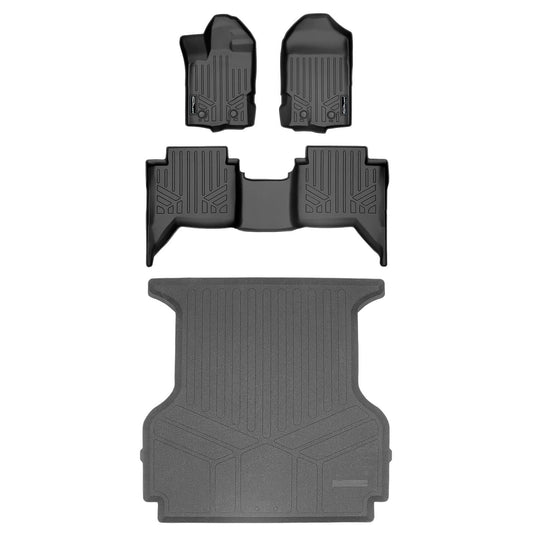 SmartCoverage™ Custom Fit Floor Liners For 2019-2023 Ford Ranger SuperCrew Cab (Carpet Flooring)