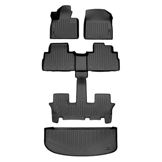 SMARTLINER AUTO™ Custom Fit Floor Liners For 2020-2025 Kia Telluride with 2nd Row Bucket Seat No Center Console with in between Coverage