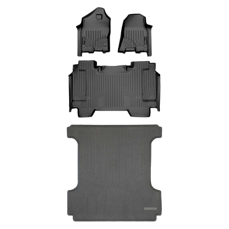 Load image into Gallery viewer, SmartCoverage™ Custom Fit Floor Liners For 2019 - 2024 Ram 1500 Crew Cab Vinyl Flooring without Rear Underseat Storage Box
