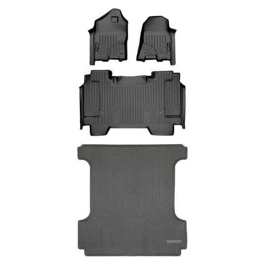 SmartCoverage™ Custom Fit Floor Liners For 2019 - 2024 Ram 1500 Crew Cab Vinyl Flooring without Rear Underseat Storage Box