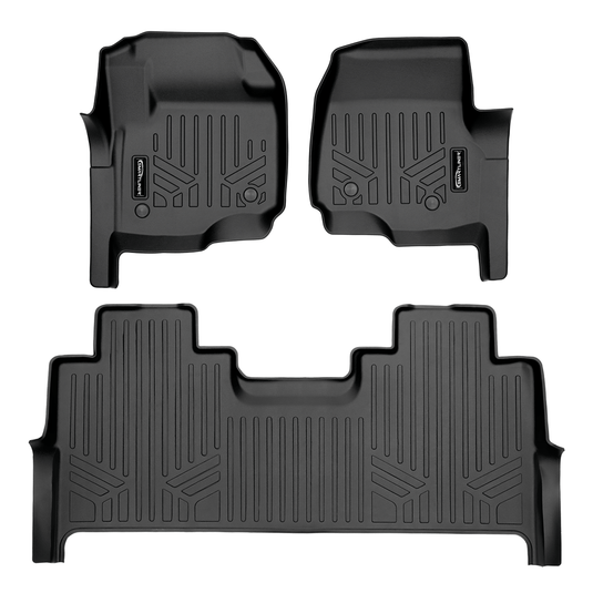 SMARTLINER Custom Fit Floor Liners For 2017-2025 Ford F-250/F-350 SuperCrew Cab with 1st Row Bucket Seats/ Vinyl Flooring with rear under seat storage
