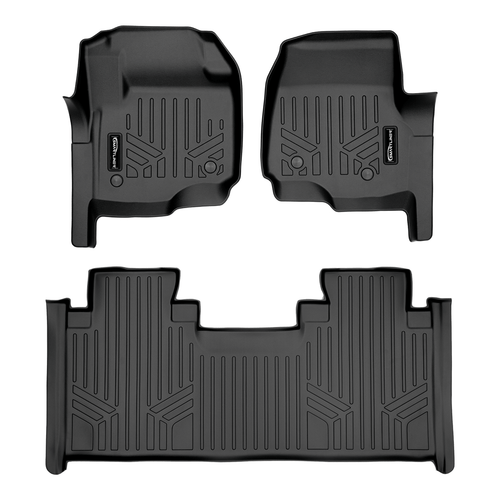 SMARTLINER Custom Fit Floor Liners For 2017-2025 Ford F-250|F-350 SuperCab with 1st Row Bench Seat with Vinyl Flooring | No OTH