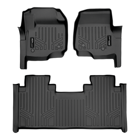 SMARTLINER Custom Fit Floor Liners For 2017-2025 Ford F-250|F-350 SuperCab with 1st Row Bench Seat with Vinyl Flooring | No OTH