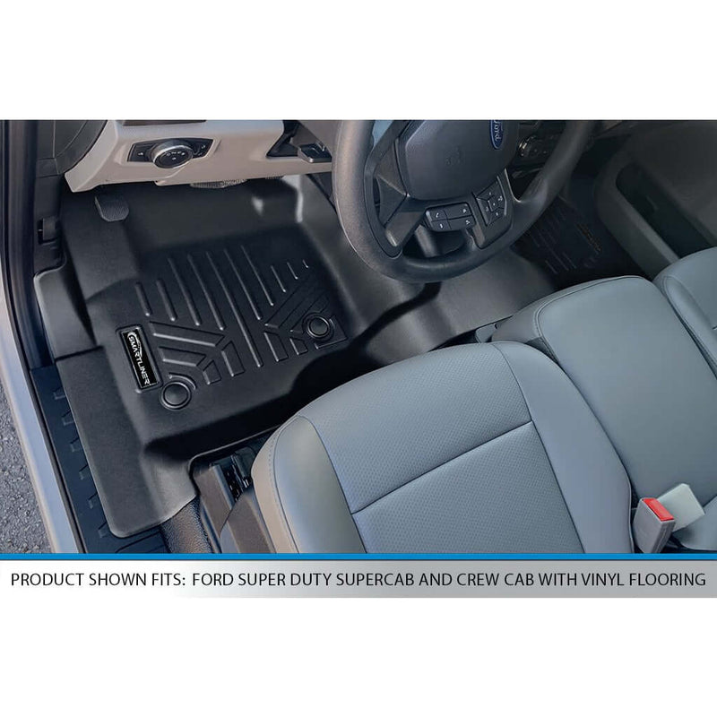 Load image into Gallery viewer, SMARTLINER Custom Fit Floor Liners For 2017-2025 Ford Super Duty Crew with Vinyl Flooring and 2nd Row Bench Seat
