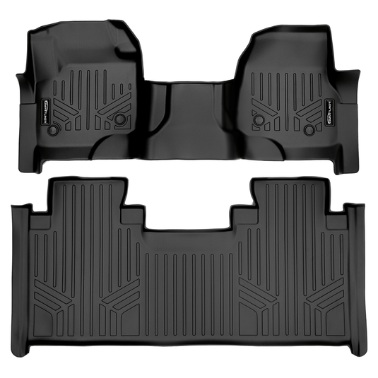 SMARTLINER Custom Fit Floor Liners For 2017-2024 SuperCab with Vinyl Flooring and 2nd Row Bench Seat with rear underseat storage