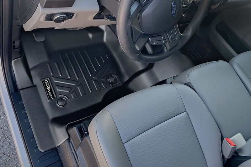 Load image into Gallery viewer, SMARTLINER Custom Fit Floor Liners For 2017-2024 SuperCab with Vinyl Flooring and 2nd Row Bench Seat with rear underseat storage
