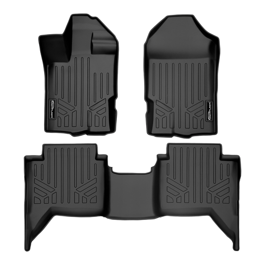 SmartCoverage™ Custom Fit Floor Liners For 2019-2023 Ford Ranger SuperCrew Cab (Vinyl Flooring)