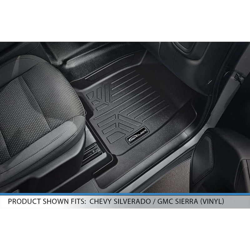 Load image into Gallery viewer, SMARTLINER Custom Fit Floor Liners For 2019-2024 Chevrolet Silverado 1500 Double Cab With 1st Row Bucket Seats &amp; Vinyl Flooring
