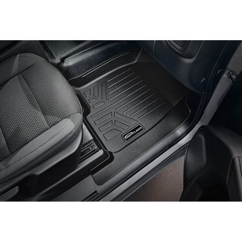 Load image into Gallery viewer, SmartCoverage™ Custom Fit Floor Liners For 2019-2024 Chevrolet Silverado 1500 Crew Cab with Vinyl Flooring and 1st Row Bench Seat (No OTH Coverage) and 2nd Row Underseat Storage
