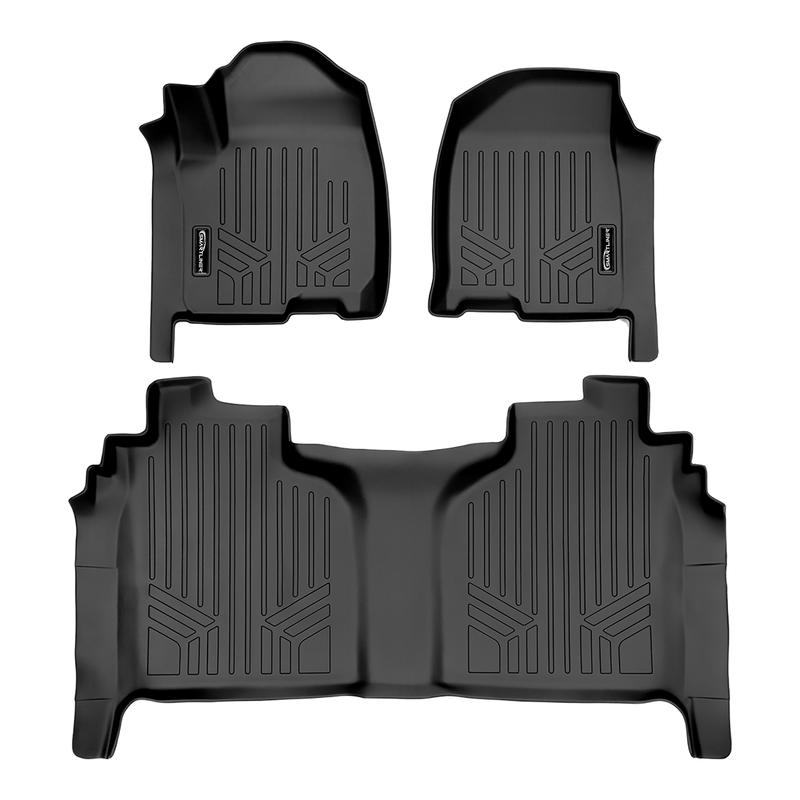 Load image into Gallery viewer, SMARTLINER Custom Fit Floor Liners Compatible With 2020-2025 Chevrolet Silverado 2500 HD | 3500 HD (Crew Cab|Vinyl Flooring|1st Row Bench Seats|Without Over the Hump Coverage|with 2nd Row Underseat Storage)
