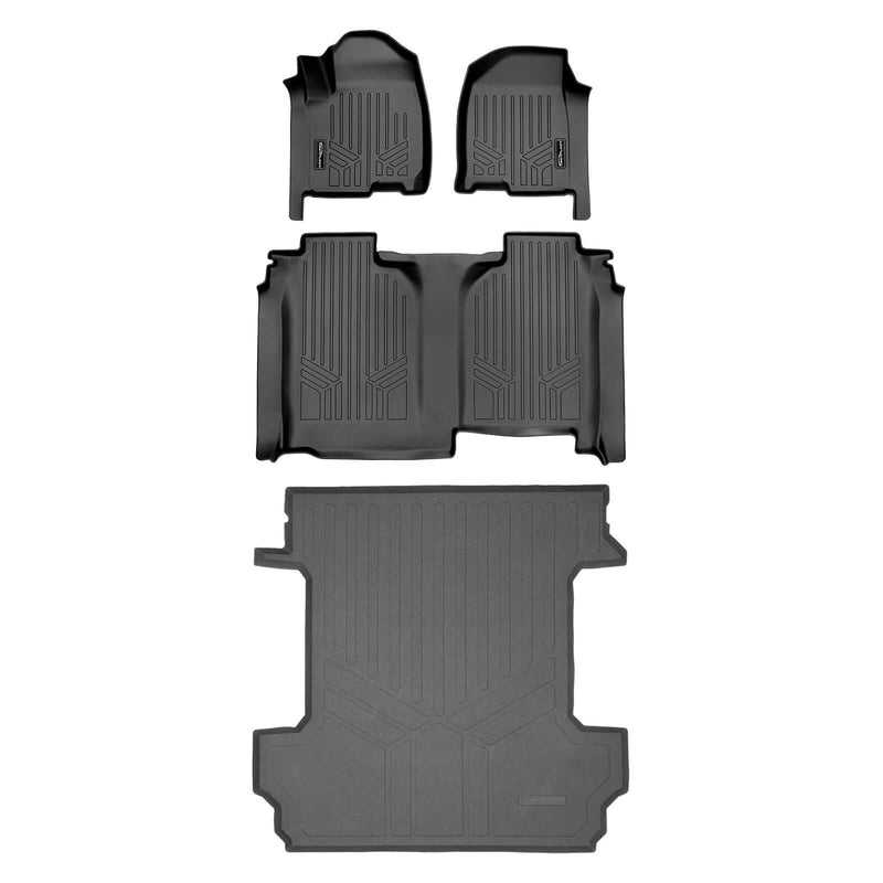 Load image into Gallery viewer, SmartCoverage™ Custom Fit Floor Liners For 2019-2024 Chevrolet Silverado 1500 Crew Cab With 1st Row Bucket Seats and Vinyl Flooring without the 2nd Row Underseat Storage
