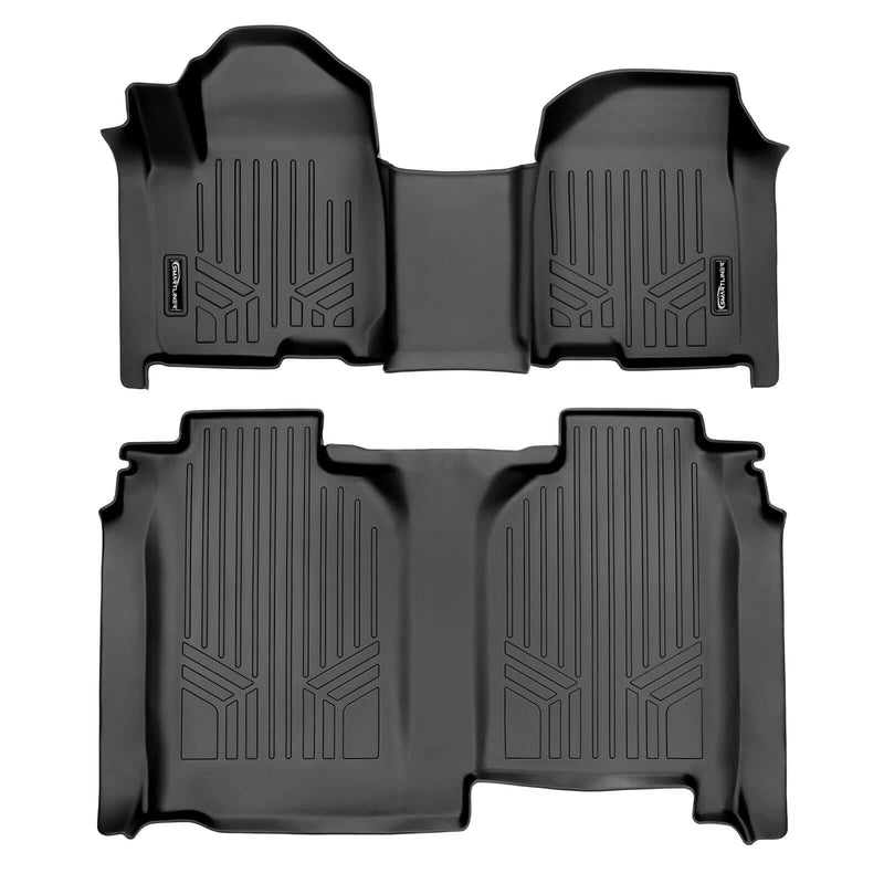 Load image into Gallery viewer, SmartCoverage™ Custom Fit Floor Liners For 2019-2024 Chevrolet Silverado 1500 Crew Cab With 1st Row Bench Seat (with OTH Coverage) and Vinyl Flooring without the 2nd Row Underseat Storage
