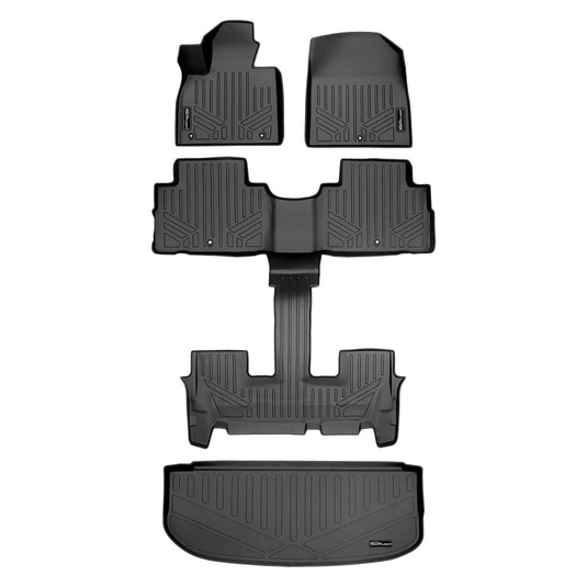 SMARTLINER AUTO™ Custom Fit Floor Liners For 2020-2025 Hyundai Palisade with 2nd Row Bucket Seat No Center Console with in between Coverage