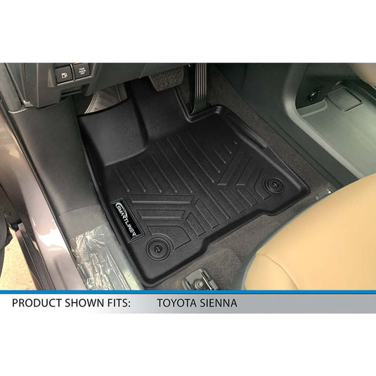 SMARTLINER Custom Fit Floor Liners For 2021-2025 Toyota Sienna with 2nd Row Bucket Seats no Spare Tire