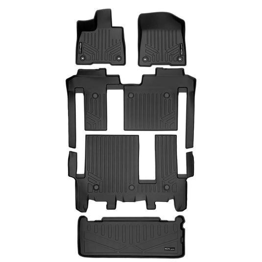 SMARTLINER Custom Fit Floor Liners For 2021-2025 Toyota Sienna with 2nd Row Bench Seat no Spare Tire