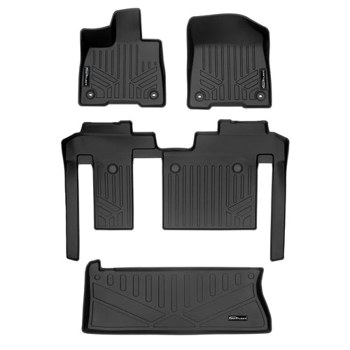 SMARTLINER Custom Fit Floor Liners For 2021-2025 Toyota Sienna with 2nd Row Bench Seat no Spare Tire