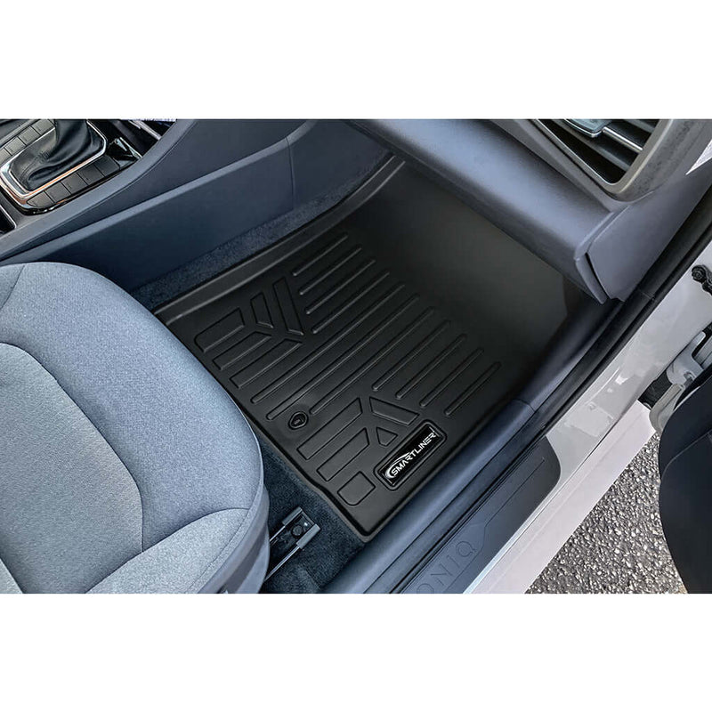 Load image into Gallery viewer, SMARTLINER Custom Fit Floor Liners For 2019-2022 Hyundai Ioniq Hybrid Blue Trim no Subwoofer in Cargo Area (Does Not Fit Electric Models)
