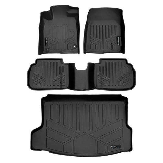SMARTLINER Custom Fit Floor Liners For 2022-2025 Honda Civic Hatchback with 2nd Row USB Ports and Subwoofer in the Cargo Area