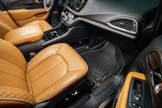 SMARTLINER Custom Fit Black 3 Row Liner Set & Cargo Liner Behind 3rd Row Compatible With 2021-2025 Chrysler Pacifica  (Fits Limited)