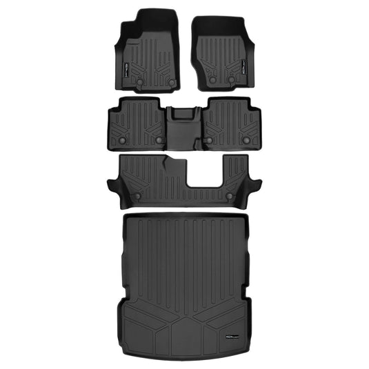 SMARTLINER Custom Fit Floor Liners For 2021-2025 Jeep Grand Cherokee L w/ 2nd Row Bench Seat (No subwoofer)