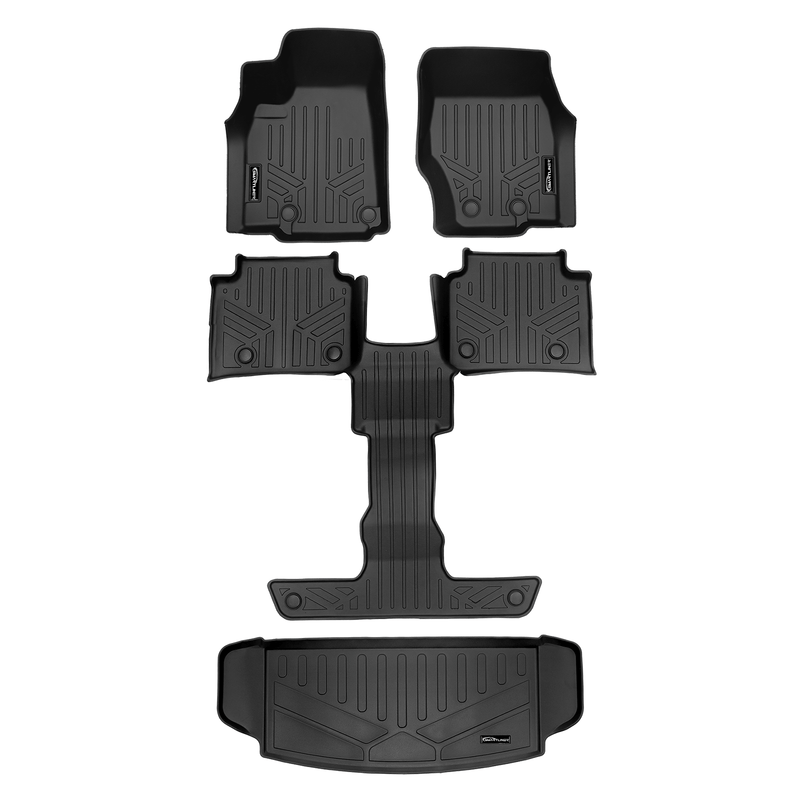 Load image into Gallery viewer, SMARTLINER Custom Fit Floor Liners For 2021-2025 Jeep Grand Cherokee L with 2nd Row Bucket Seat No Center Console with in between Coverage (No subwoofer)
