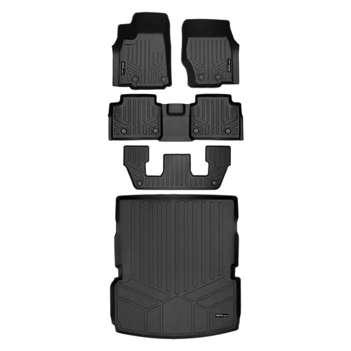 SMARTLINER Custom Fit Floor Liners For 2021-2025 Jeep Grand Cherokee L w/ 2nd Row Bucket Seats and center console (No subwoofer)