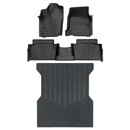 SMARTLINER All Weather Custom Fit Floor Liner Compatible With 2024-2025 Toyota Tacoma Double Cab (Only Fits with 2nd Row Under Seat Storage)