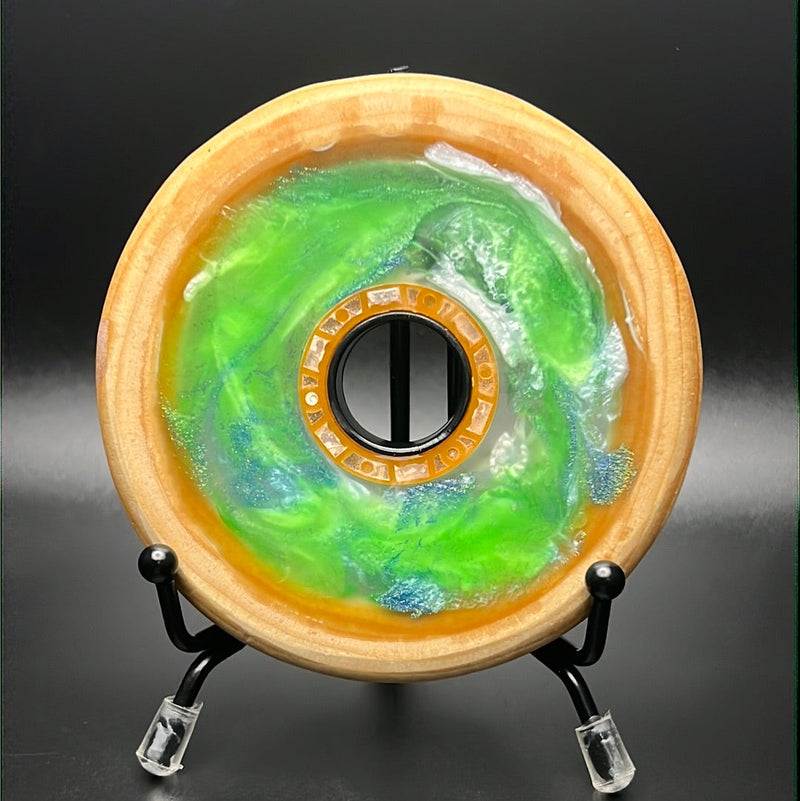 Load image into Gallery viewer, Custom Glow Resin Mini - Wooden Rim and Spinner!
