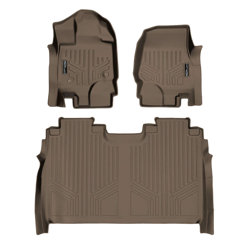 Load image into Gallery viewer, SmartCoverage™ Custom Fit Floor Liners For 2015-2025 Ford F-150 SuperCrew Cab with 1st Row Bucket Seats (Vinyl Flooring)
