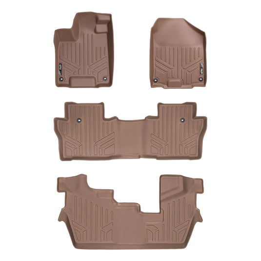 SMARTLINER Custom Fit Floor Liners For 2016-2022 Honda Pilot (8 Passenger Model)