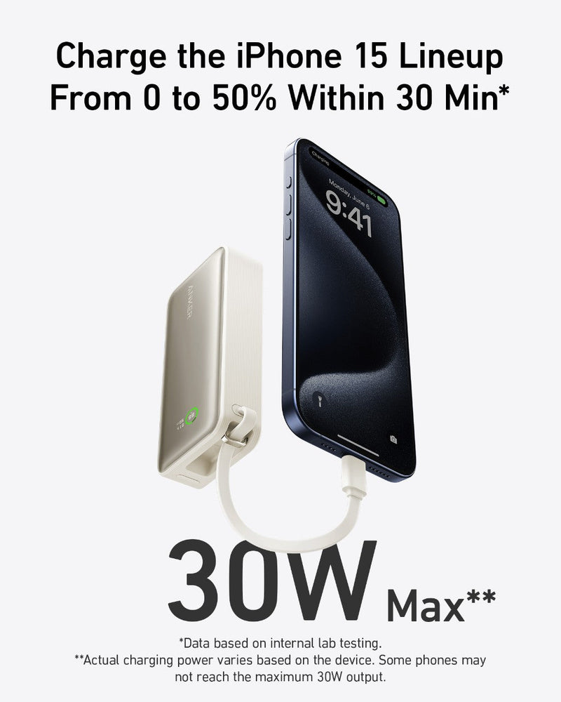 Load image into Gallery viewer, Anker Nano Power Bank (30W, Built-In USB-C Cable)

