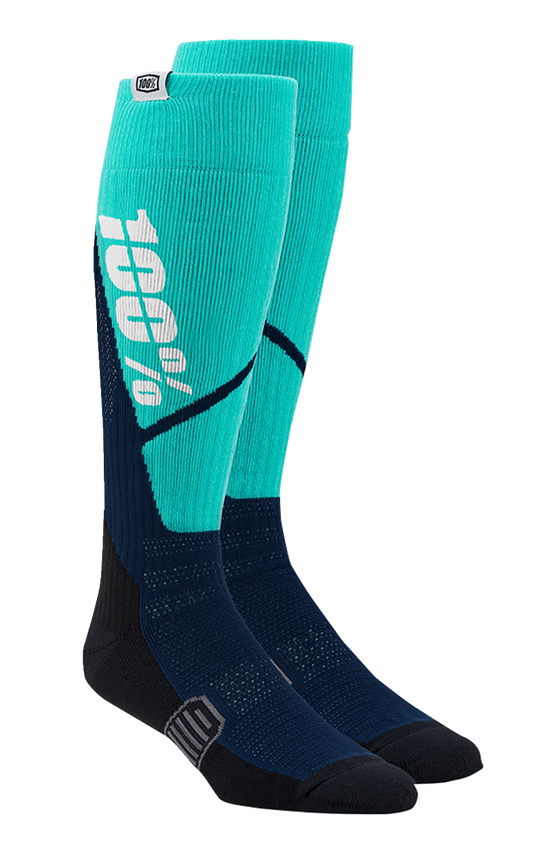 100% Torque Comfort Moto Socks - Steel/Navy - Large/XL 20053-00004