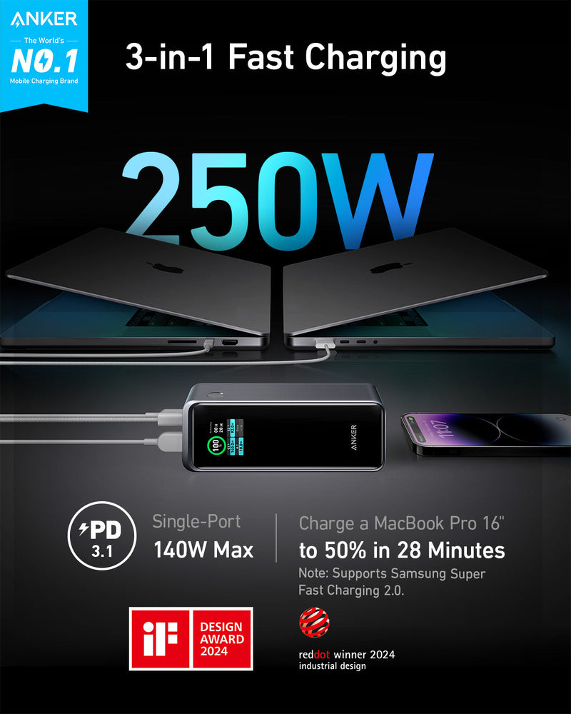 Load image into Gallery viewer, Anker Prime 27,650mAh Power Bank (250W) and 100W Charging Base

