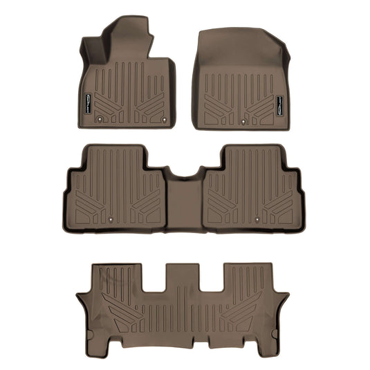 SMARTLINER Custom Fit Floor Liners For 2020-2025 Kia Telluride with 2nd Row Bucket Seats No Center Console and No In Between Coverage