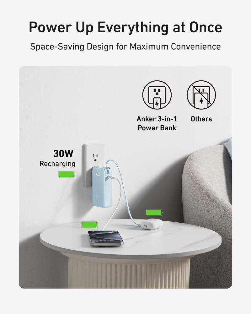 Load image into Gallery viewer, Anker Power Bank (10K, Fusion, Built-In Cable)
