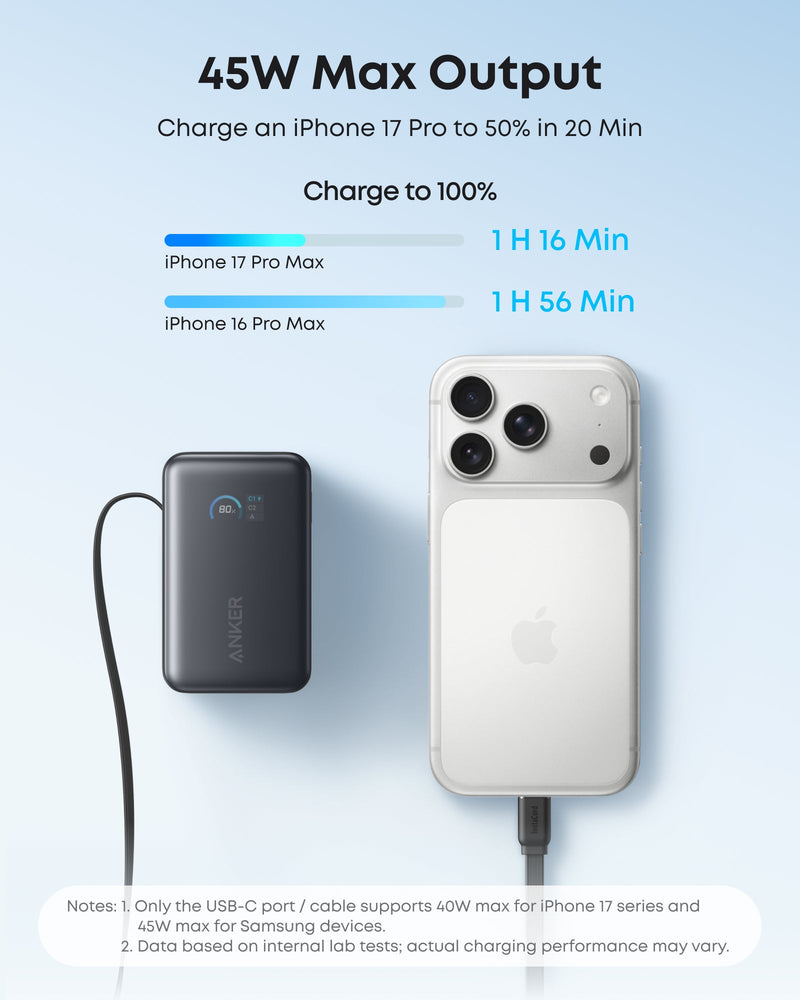 Load image into Gallery viewer, Anker Nano Power Bank (10K, 45W, Built-In Retractable USB-C Cable)
