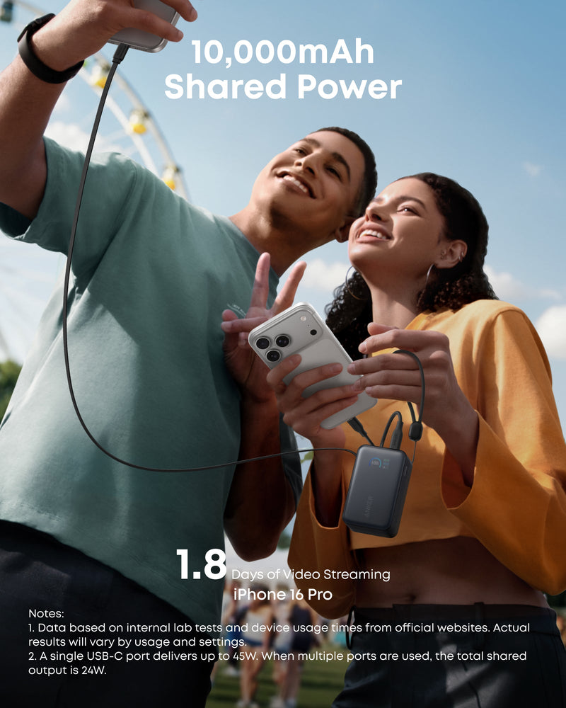 Load image into Gallery viewer, Anker Nano Power Bank (10K, 45W, Built-In Retractable USB-C Cable)
