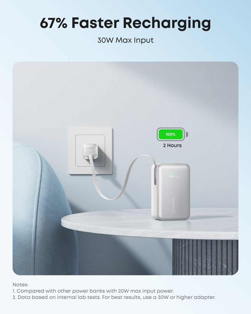 Load image into Gallery viewer, Anker Nano Power Bank (10K, 45W, Built-In Retractable USB-C Cable)
