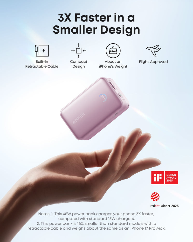 Load image into Gallery viewer, Anker Nano Power Bank (10K, 45W, Built-In Retractable USB-C Cable)
