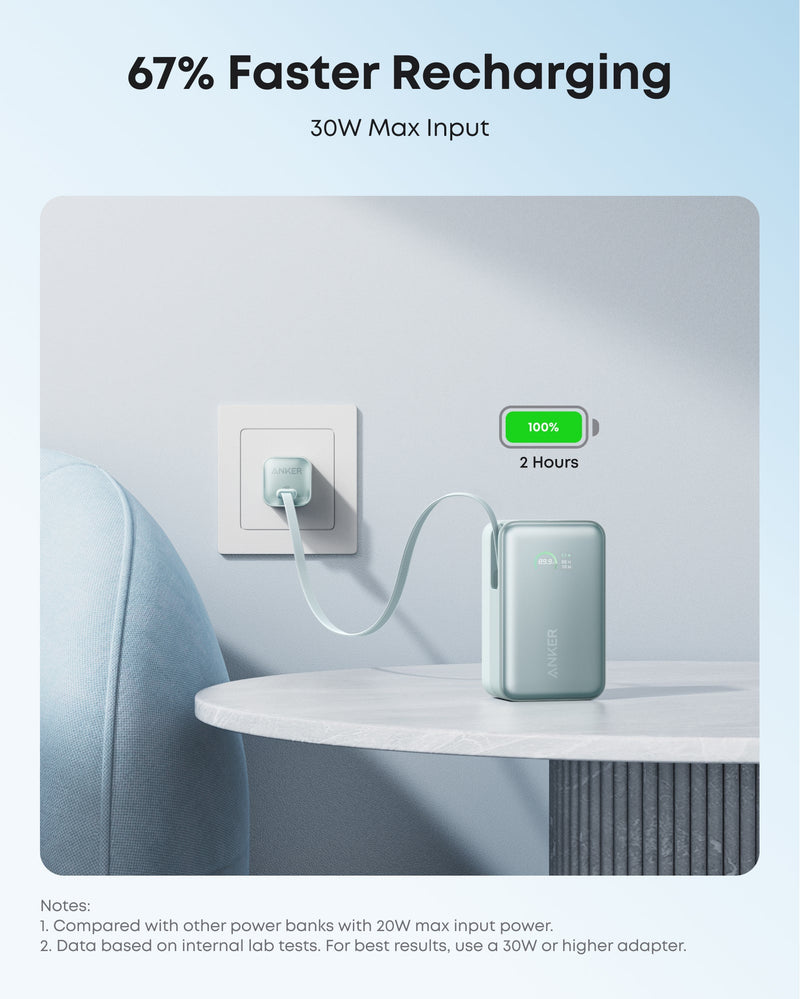 Load image into Gallery viewer, Anker Nano Power Bank (10K, 45W, Built-In Retractable USB-C Cable)
