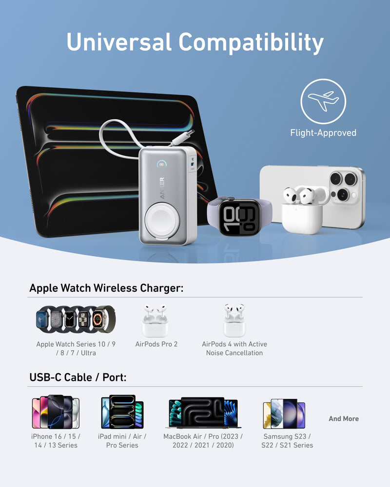 Load image into Gallery viewer, Anker MagGo Power Bank (10K, 35W, For Apple Watch)

