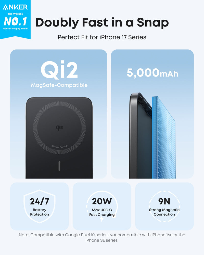 Load image into Gallery viewer, Anker Nano Power Bank (5K, MagGo, Slim)
