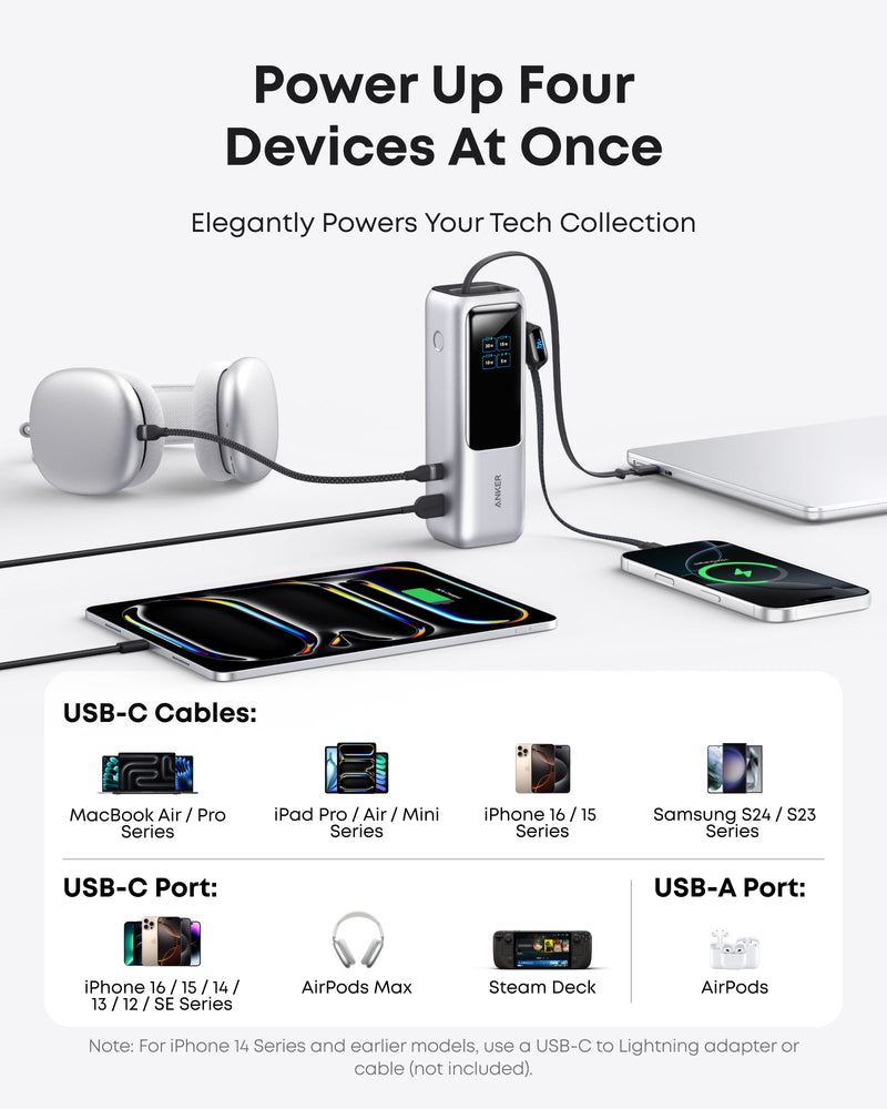Load image into Gallery viewer, Anker Laptop Power Bank (25K, 165W, Built-In and Retractable Cables)
