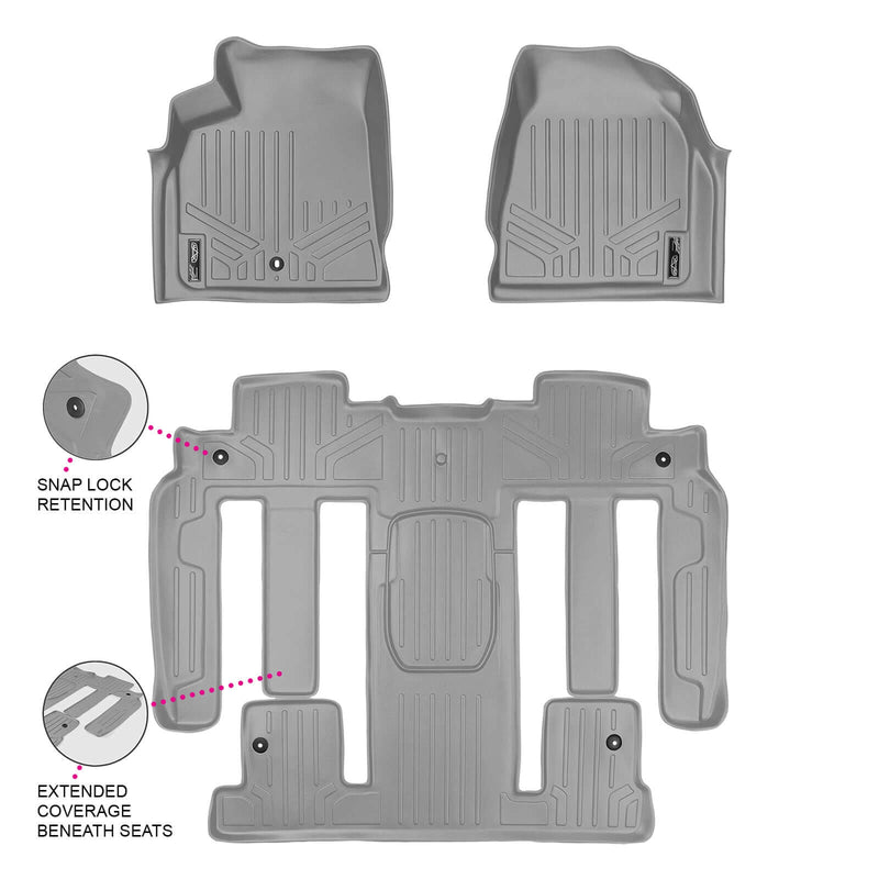 Load image into Gallery viewer, SMARTLINER Custom Fit Floor Liners For 2008 - 2017 Buick Enclave with 2nd Row Bucket Seats

