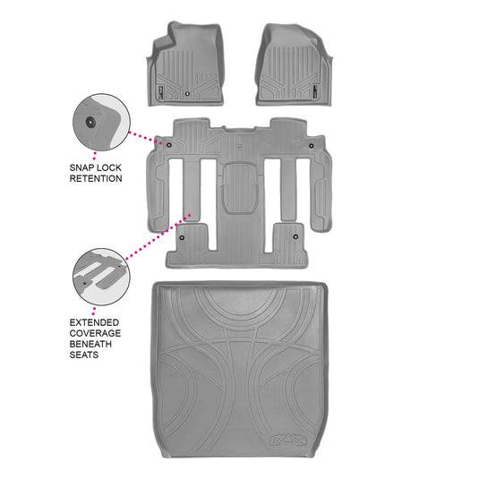 SMARTLINER Custom Fit Floor Liners For 2008 - 2017 Buick Enclave with 2nd Row Bucket Seats