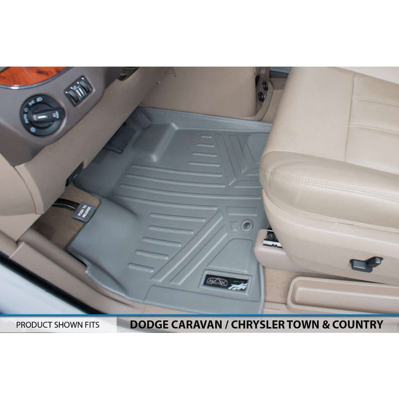 Load image into Gallery viewer, Smart Trim™ Custom Fit Floor Liners For 2013-2020 Dodge Grand Caravan with 2nd Row Bucket Seats and 1st Row Super Console
