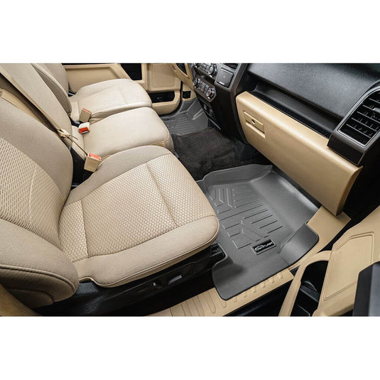 SmartCoverage™ Custom Fit Floor Liners For 2015-2025 Ford F-150 SuperCrew Cab with 1st Row Bench (No OTH) Vinyl Flooring with 2nd Rear Underseat Storage
